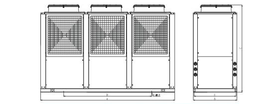螺杆式风冷热泵机组外形尺寸