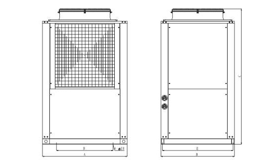 螺杆式风冷热泵机组外形尺寸